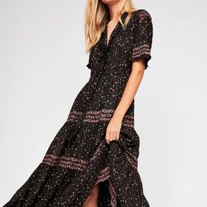 Free People Black and Pink Maxi Dress